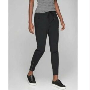 Athleta Black Metro Street Sweat Pants Joggers Bottoms Ankle Zipper